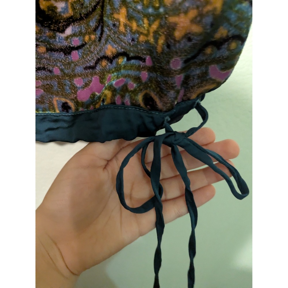 Tiny Anthropologie Lace Burnout Velvet Mixed Media Sleeveless Top Purple Blue‎ L - Picture 11 of 16